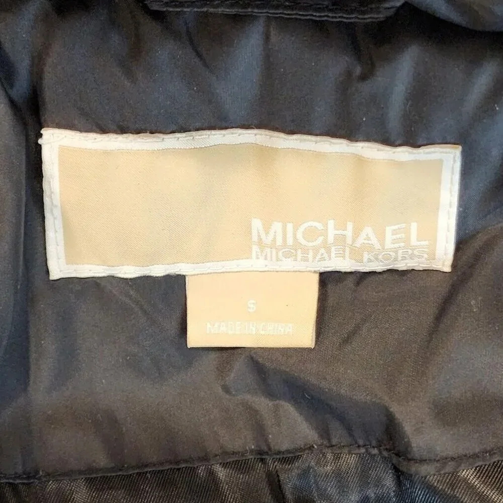 Michael Michael Kors Women's Double‎ Collar Fur Hood Mid Length Puffer Size S - Picture 11 of 15